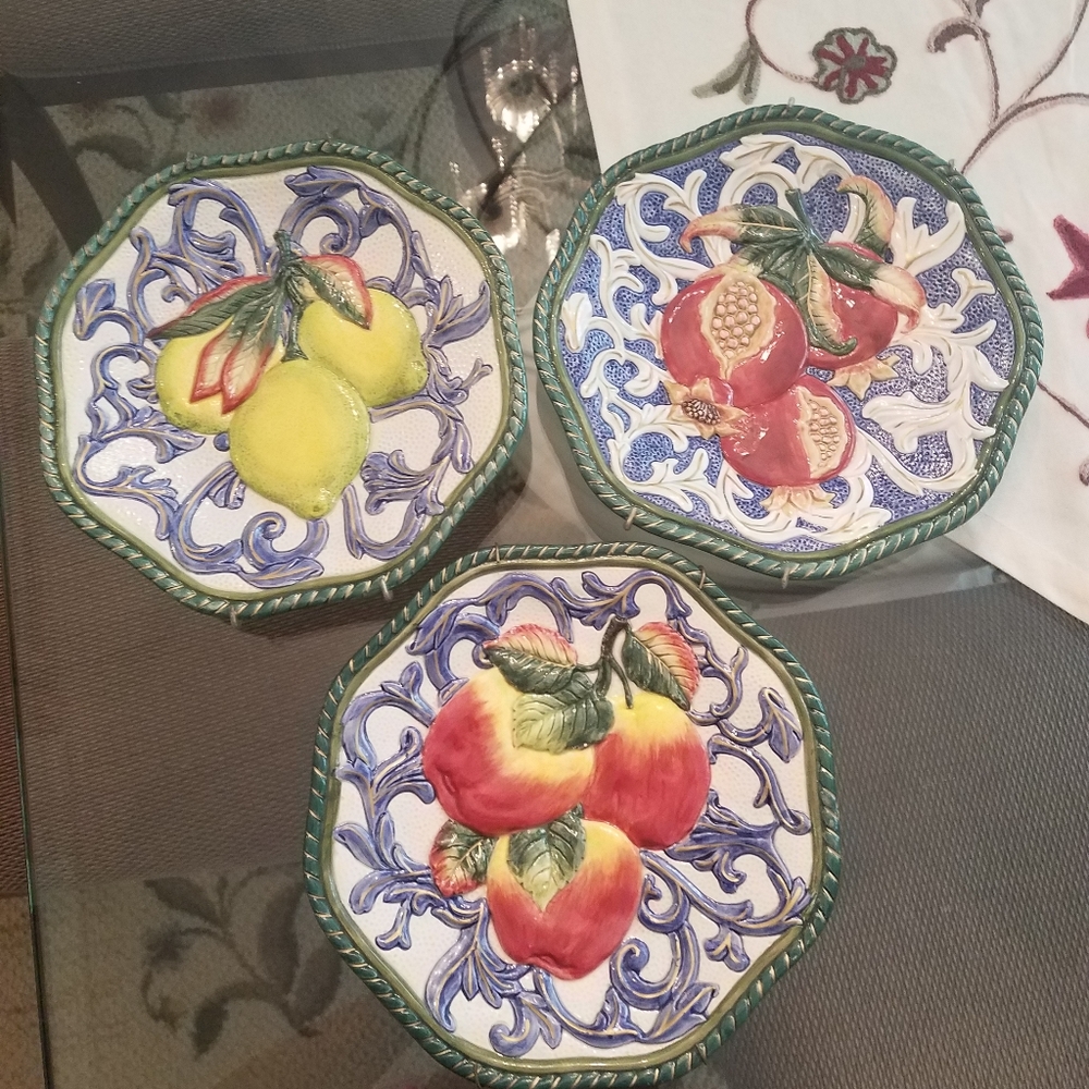 Fitz and Floyd Decorative Plates w/ Fruit